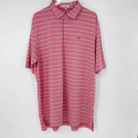 Peter Millar Other - Peter Millar Summer Comfort Polo Shirt Mens XL White Rose 1899 Pink Striped Golf